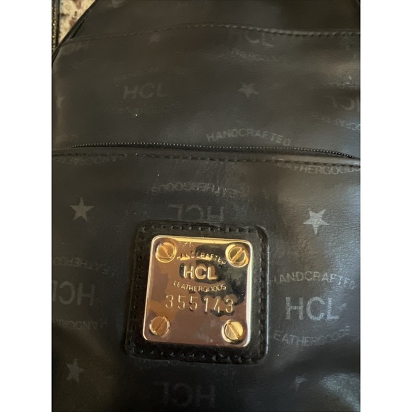 HCL Signature  Black Leather Zip Pocket Backpack‎ Vintage Bag Made in Germany main image 9